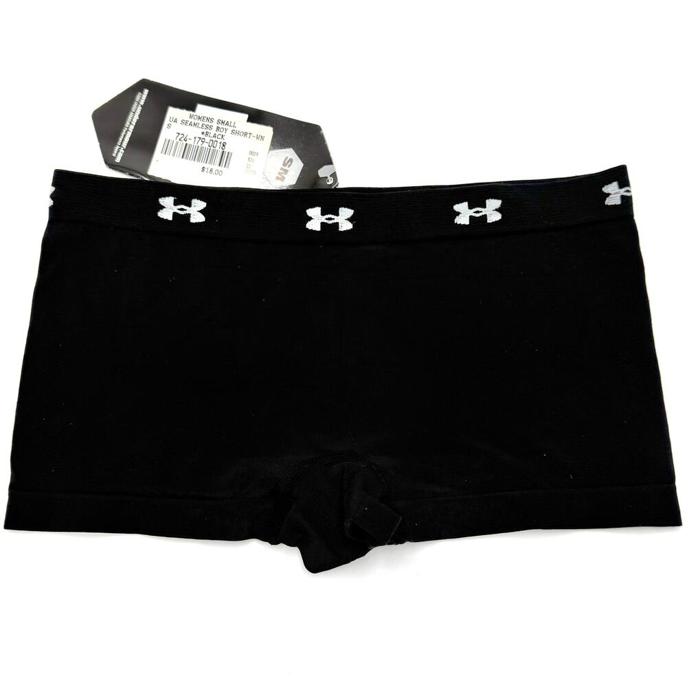 2 Pair Under Armour Black Seamless Speed Boy Shorts Women’s SM NWT Stretch - Picture 6 of 8
